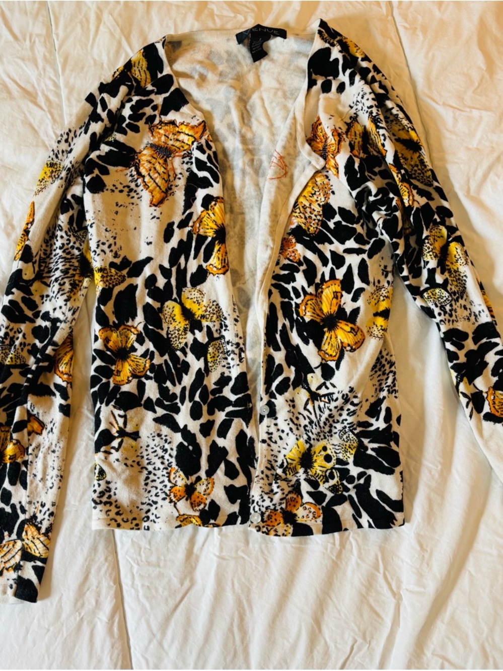Floral Animal Print Women's cardigan. Butterfly - Picture 10 of 14